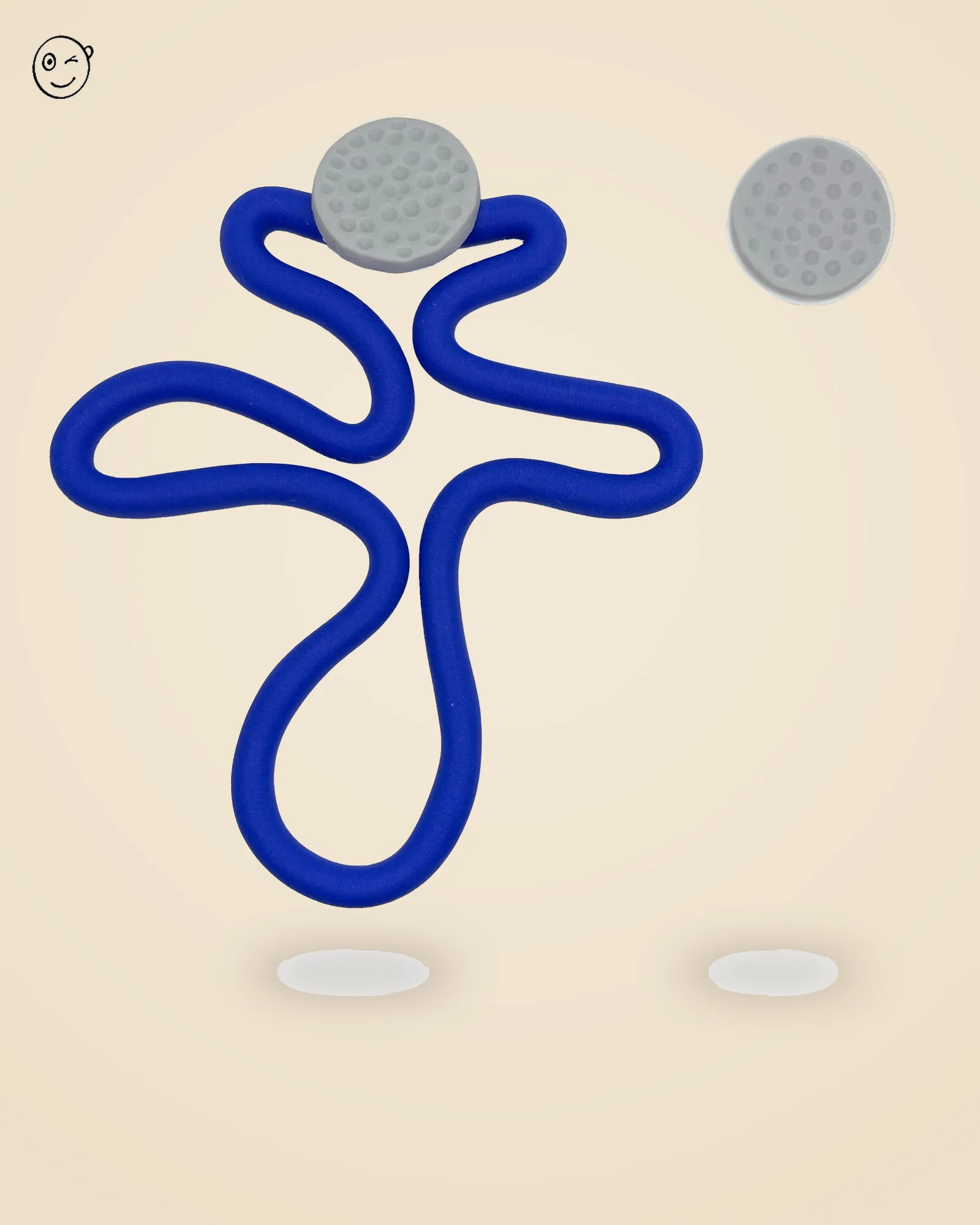 Blue Squiggle Dangle Earrings, handmade polymer clay jewellery
