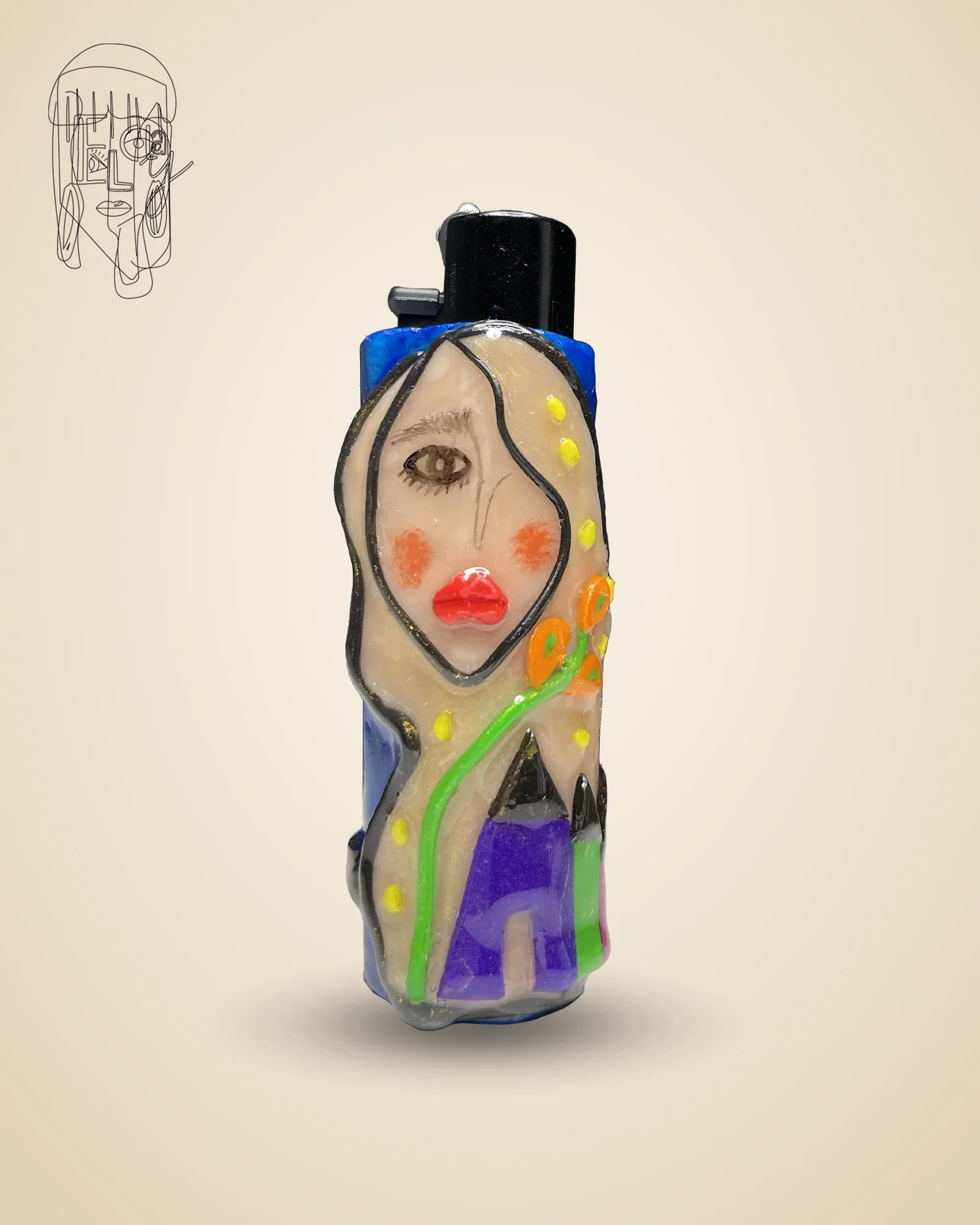 Dokhtar Girl, handmade Clipper lighter case