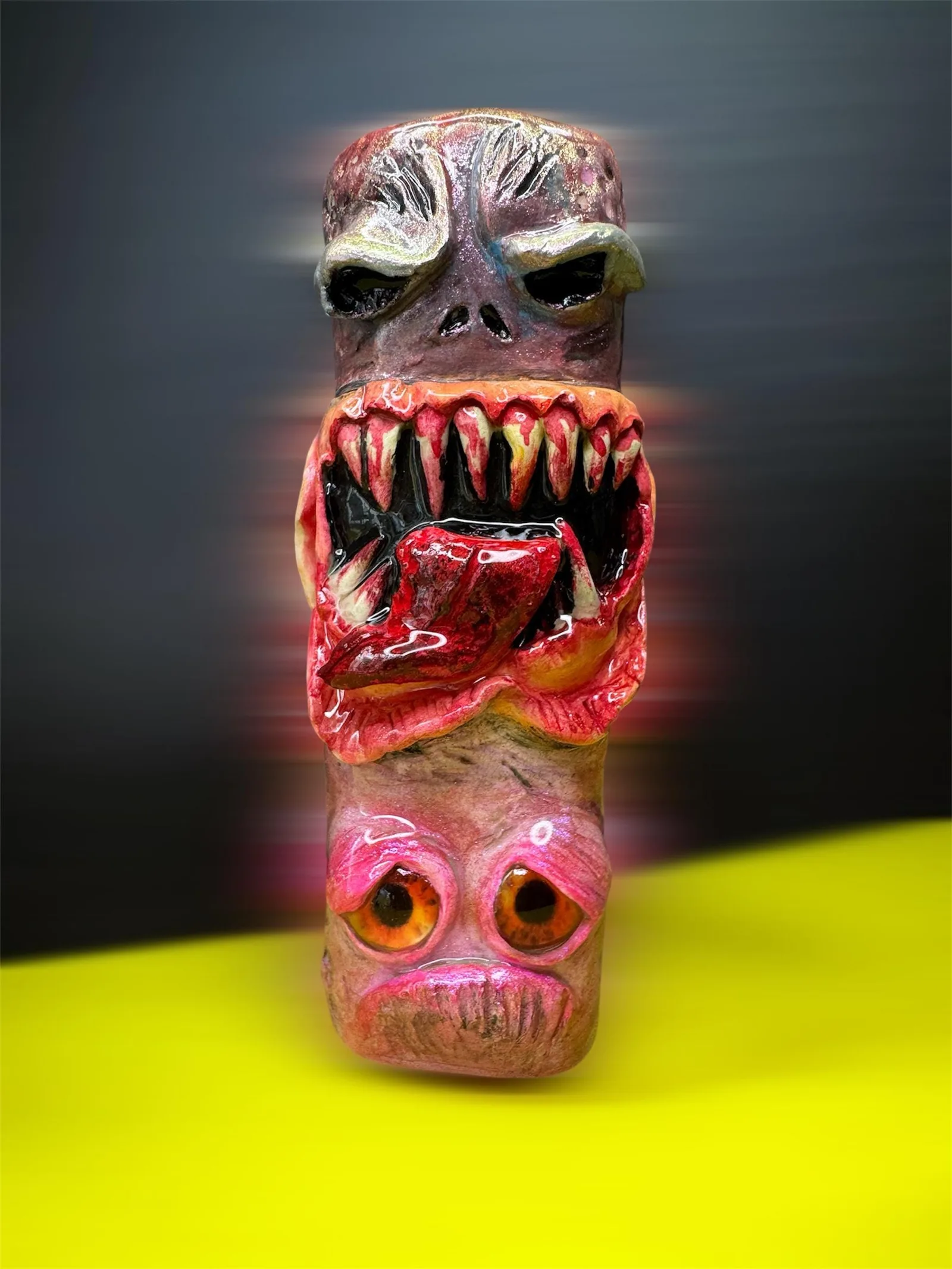 Horror Monster, handmade Clipper lighter case