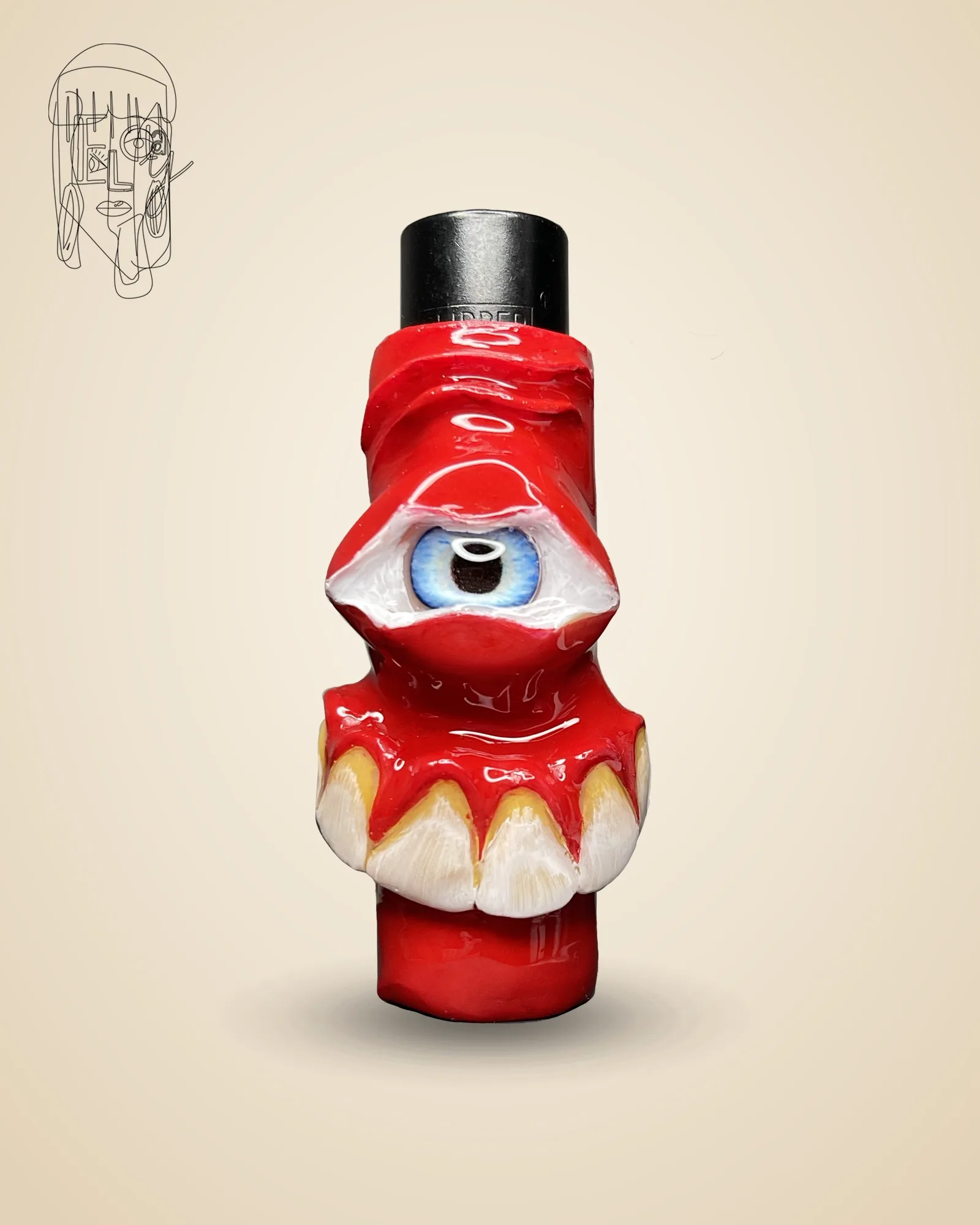 Red Dragon, hand-sculpted Clipper lighter case