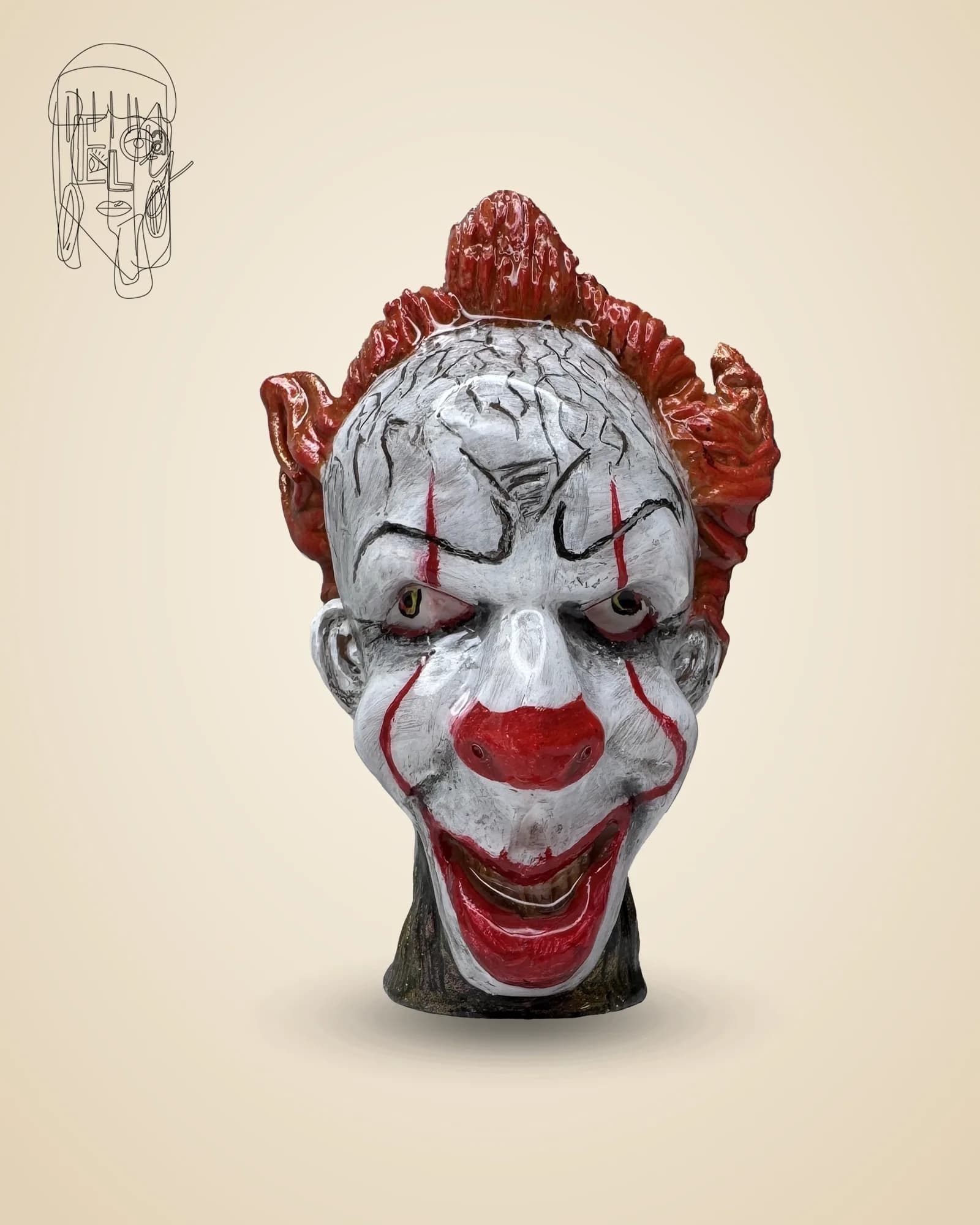 Scary Clown, handmade Clipper lighter case