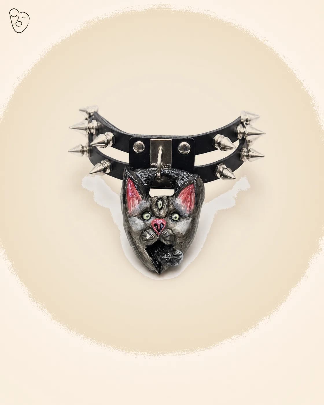 Spiked Goth Choker, handmade polymer clay jewellery
