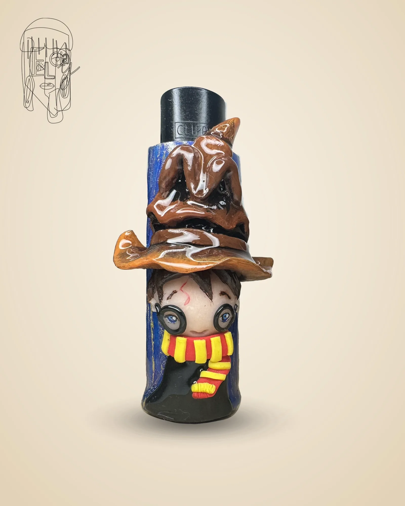 Wizard, handmade Clipper lighter case