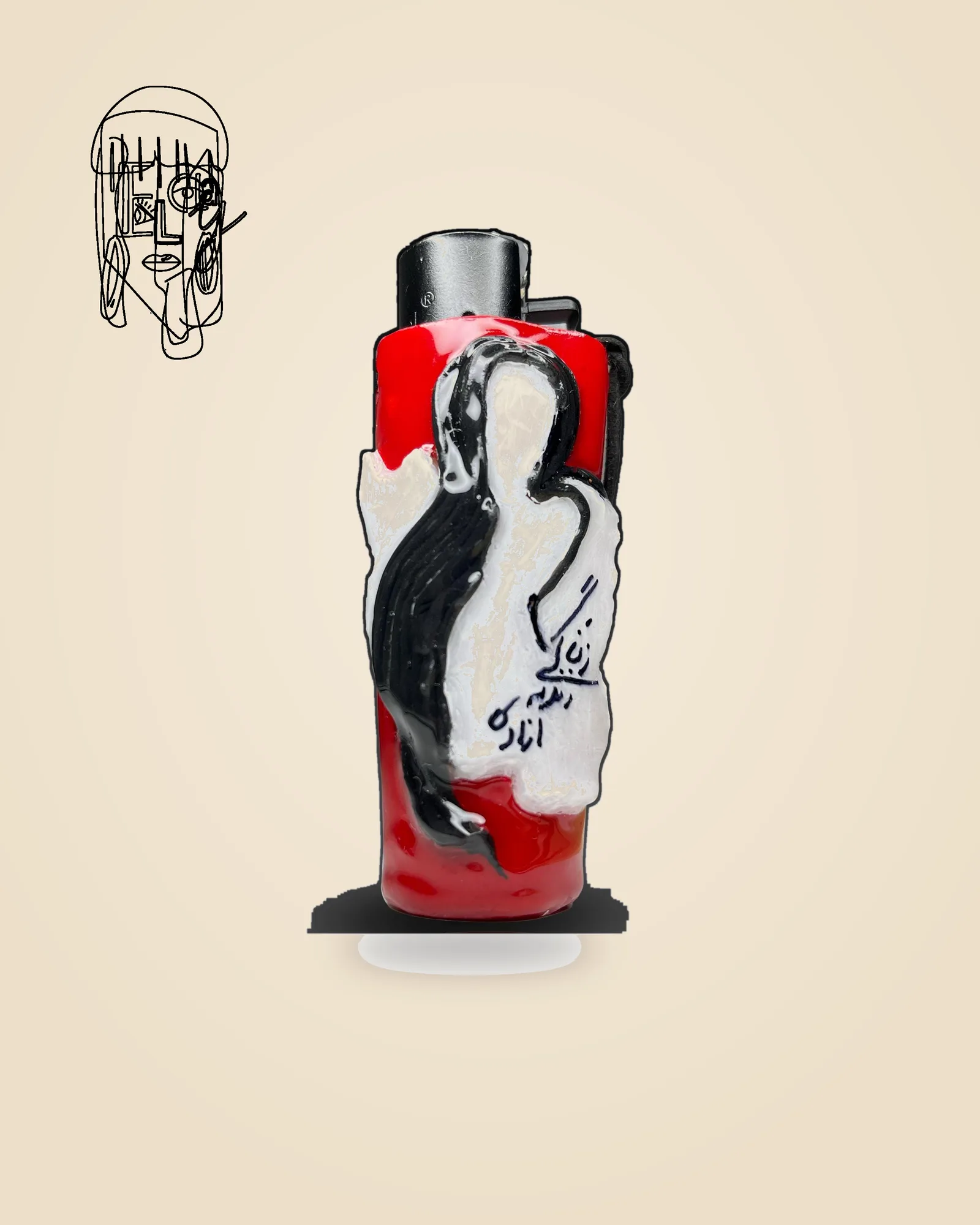 Women Life Freedom, handmade Clipper lighter case