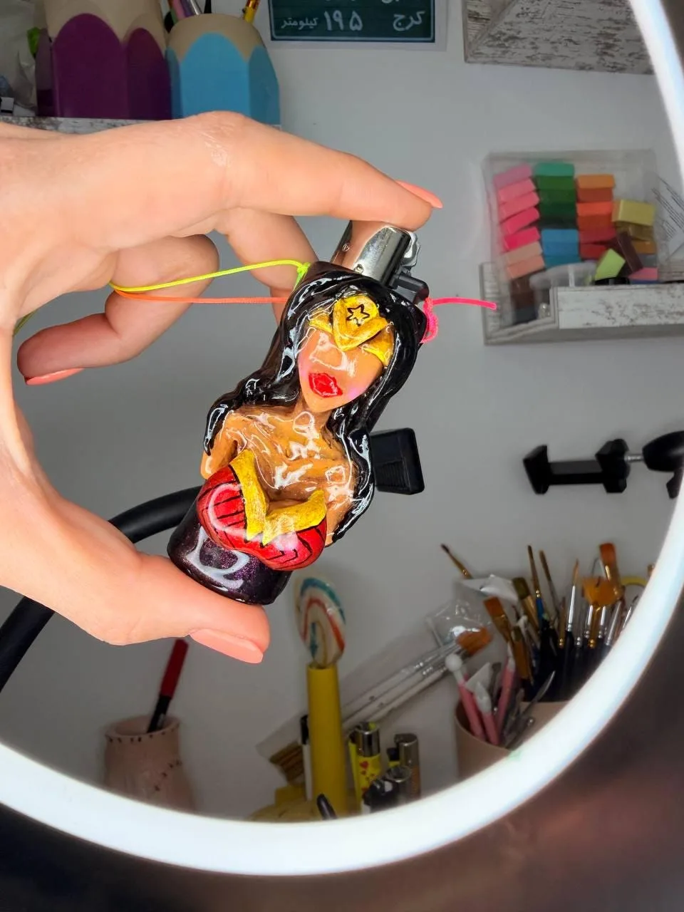 Wonder Woman, handmade Clipper lighter case
