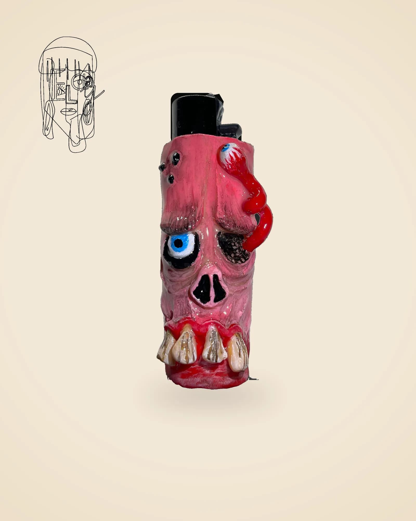 Zombie, handmade Clipper lighter case